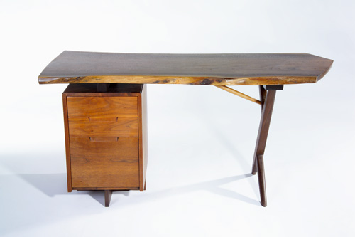 GEORGE NAKASHIMA Walnut Conoid desk with raised free edge top