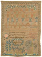 FABULOUS UNFRAMED SCHOOLGIRL NEEDLEWORK SAMPLER It appears that this was