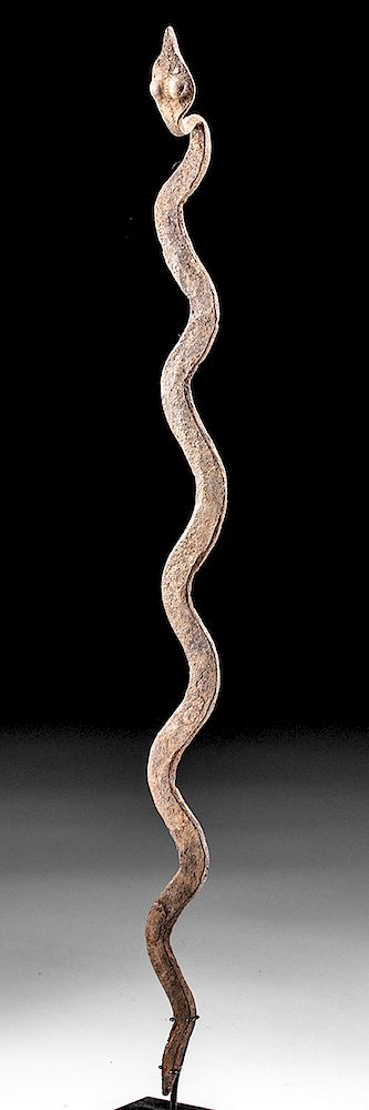 Early 20th C Burkina Faso Lobi Iron Snake Currency West