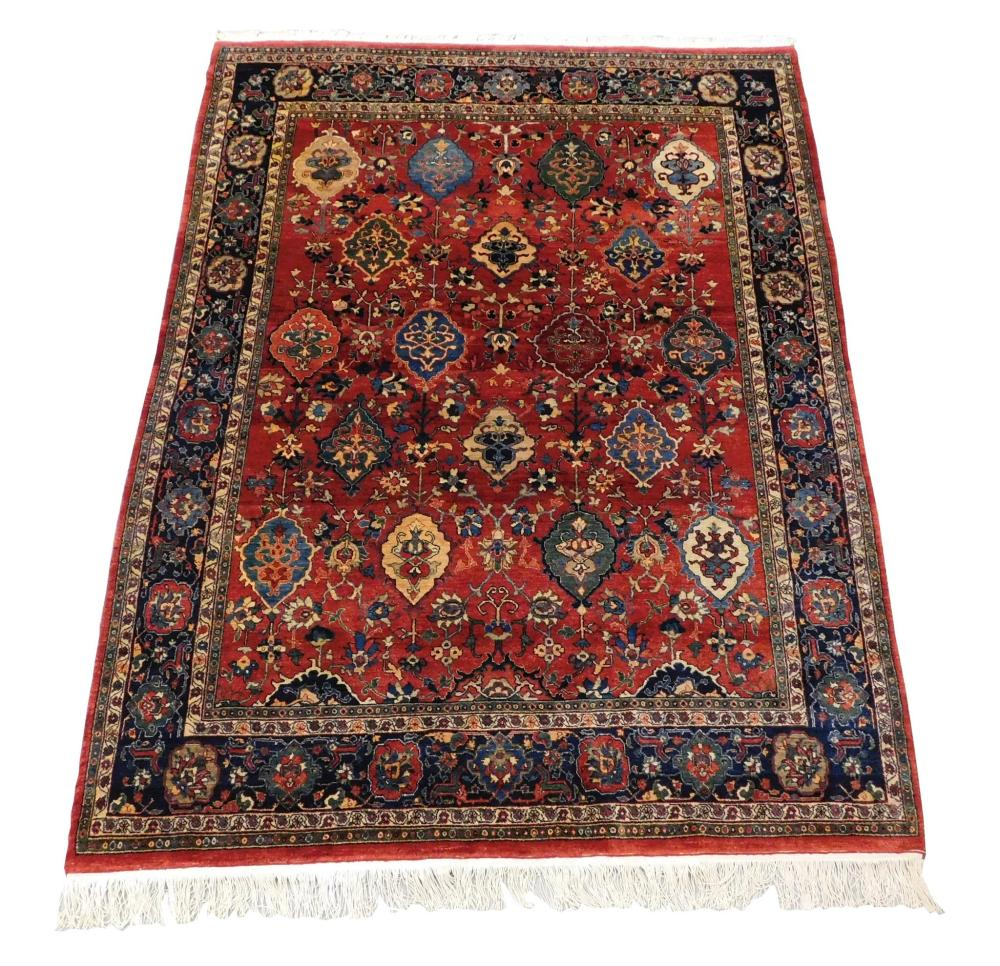 RUG Modern Persian Bijar style wool on cotton deep red