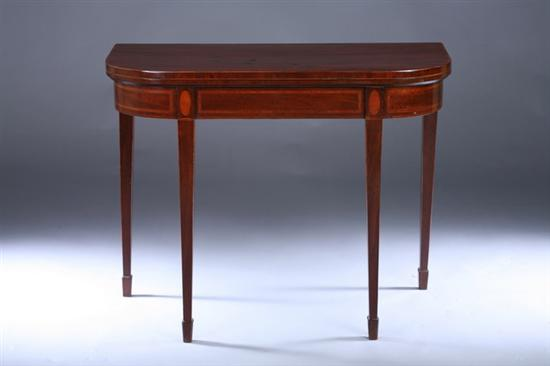 NEOCLASSICAL REVIVAL INLAID MAHOGANY FLIP TOP GAMES TABLE 19th century