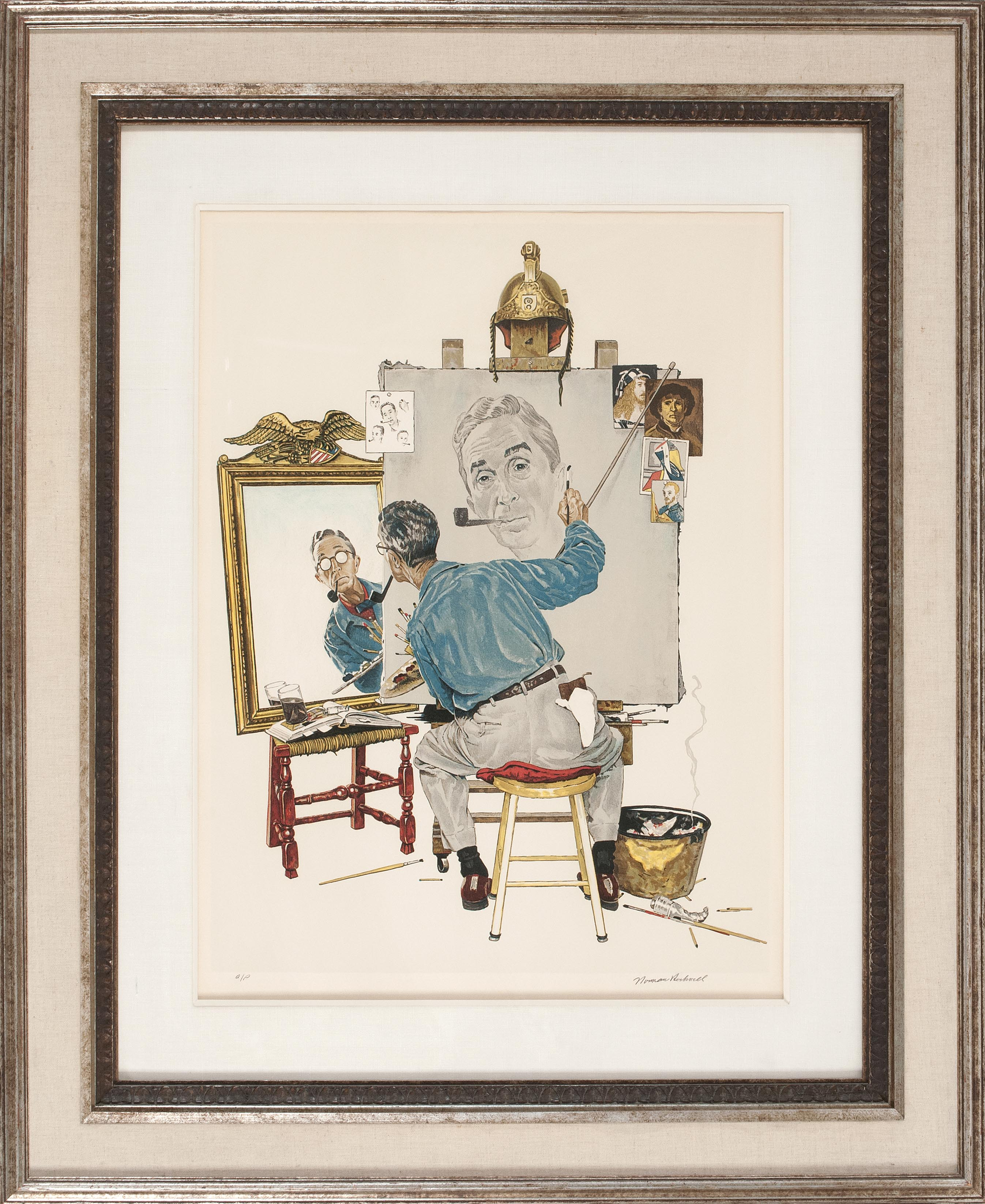 NORMAN ROCKWELLNew York Massachusetts 1894 1978Triple Self Portrait Signed in