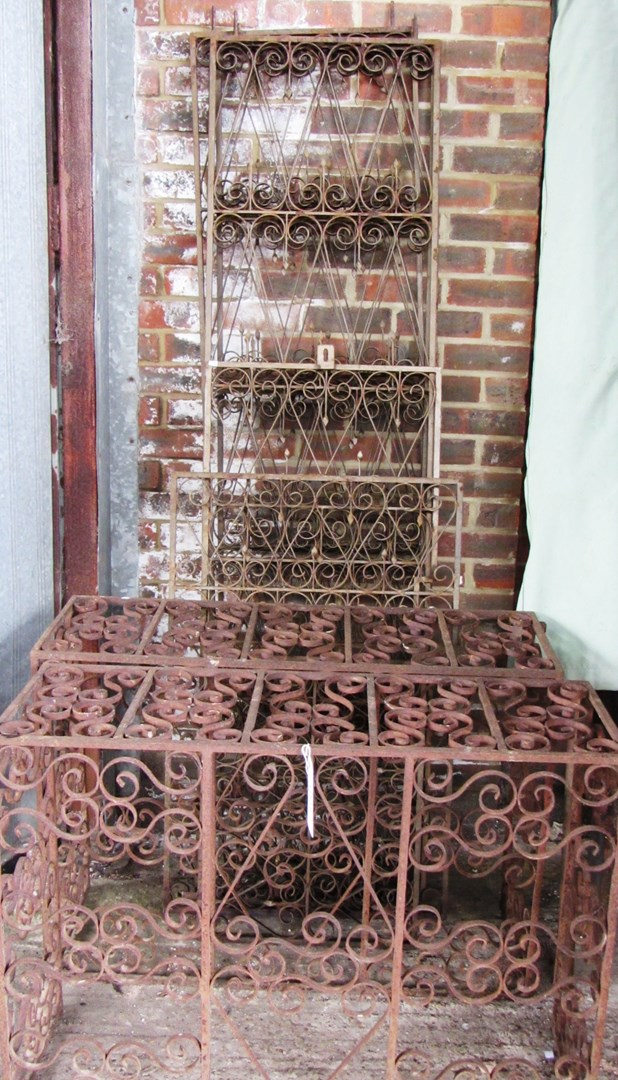 A set of four wrought iron rectangular pannels 52cm x