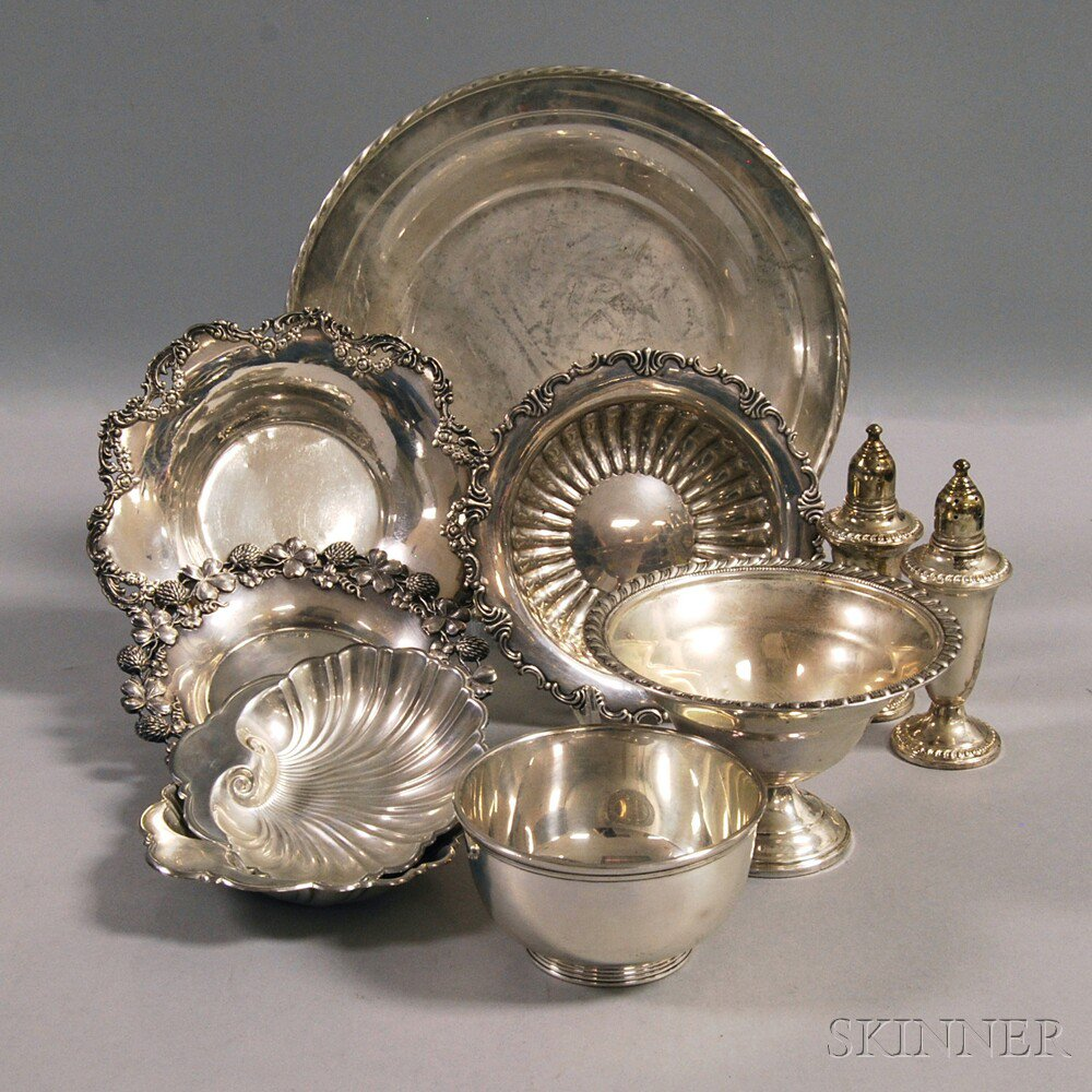 Group of Assorted American Sterling Silver Tableware an E T