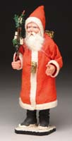 FINE GERMAN SANTA WITH LIGHT UP TREE AND BATTERY PACK