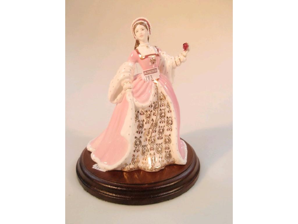 A Wedgwood figure Anne Boleyn 19cm high with stand