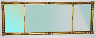 Gilt split column overmantle mirror descending from the Hodges family
