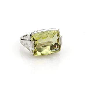 Bvlgari Bulgari Lemon Citrine 18k White Gold Ring Bvlgari Bulgari