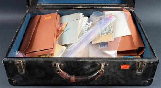 Asortment of American and foreign stamped covers and five silver