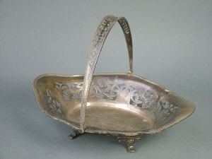 An silver fruit basket birmingham c 1931 Of oval shape