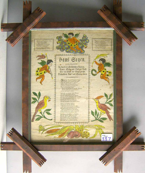 Reading printed and hand colored fraktur by Ritter 15 1