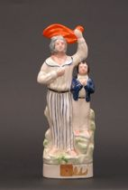 Staffordshire Figural ca 19th Century Standing man and boy Unmarked