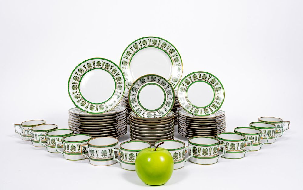 Richard Ginori Ercolano Green China Set 60 PCs Pattern active