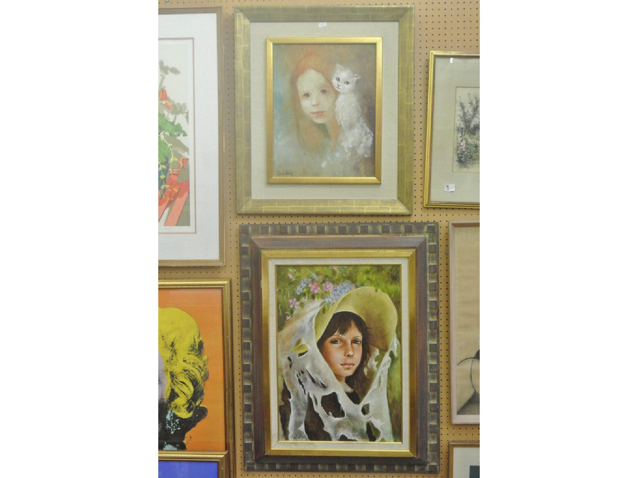 A 20th century oil painting on board shoulder length study