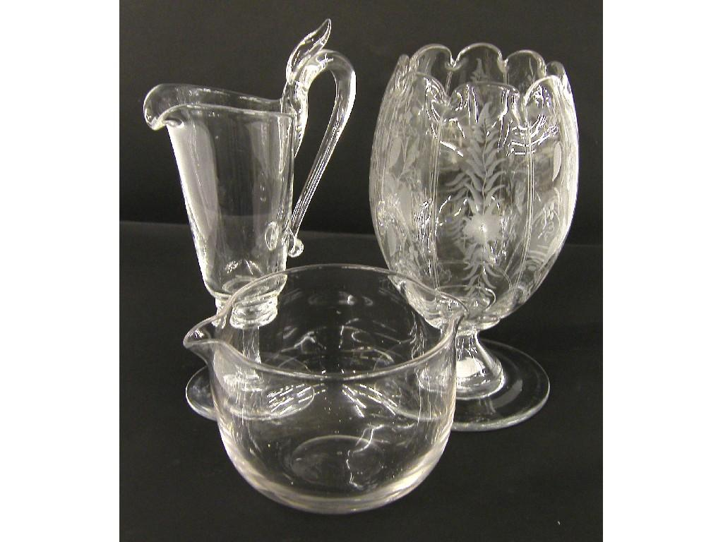Early 20th century egg shaped vase engraved with panels of