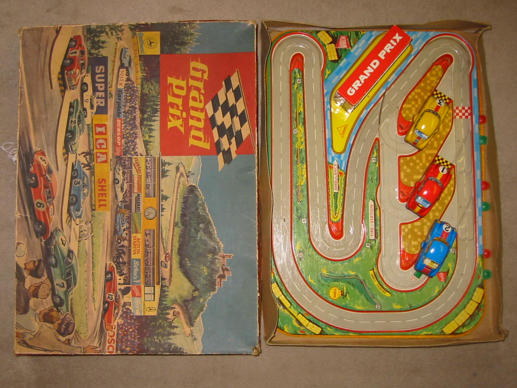 A Technofix 302 Grand Prix toy tinplate construction three clockwork