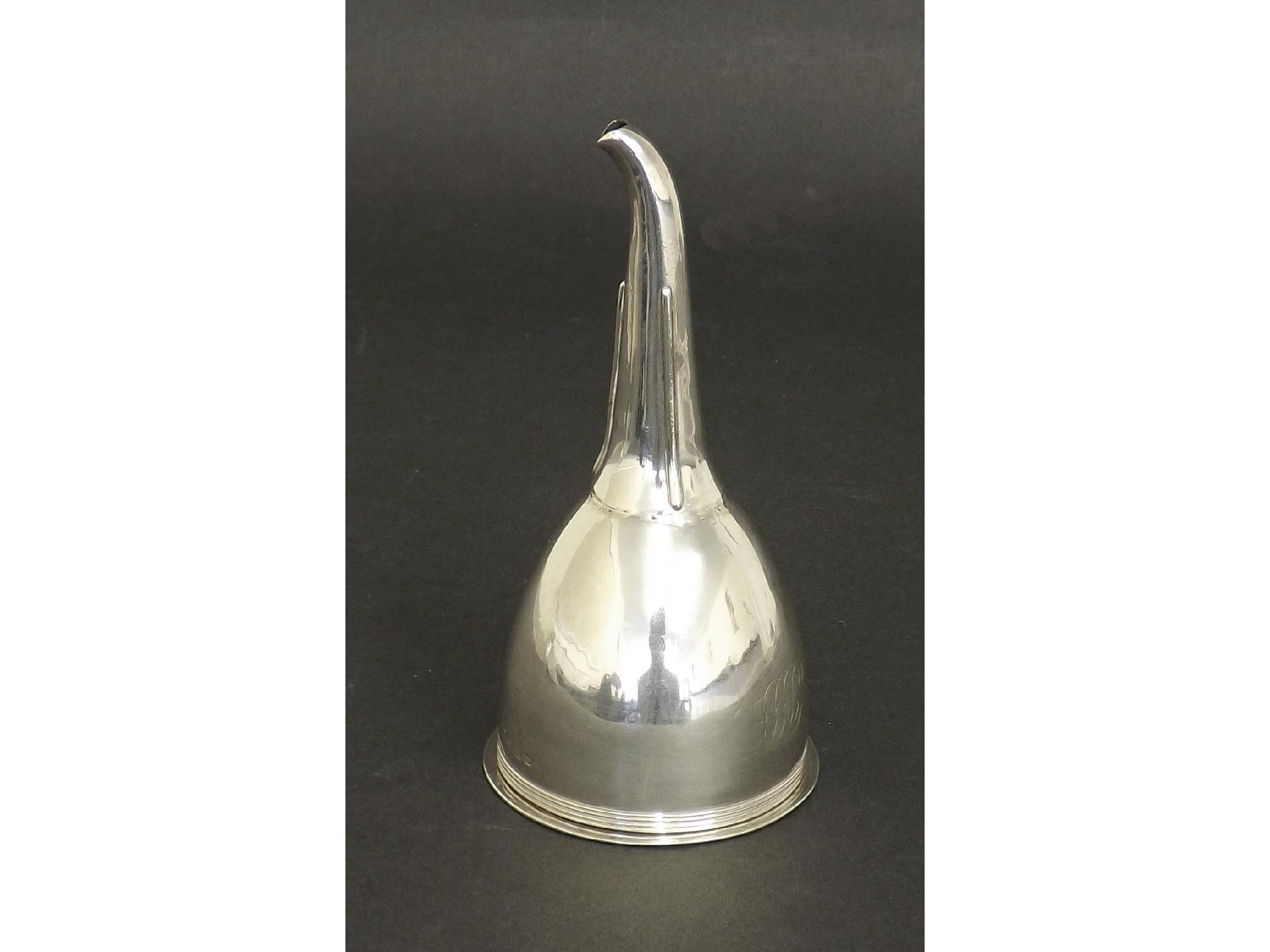 George III silver wine funnel fitted with star pierced sieve