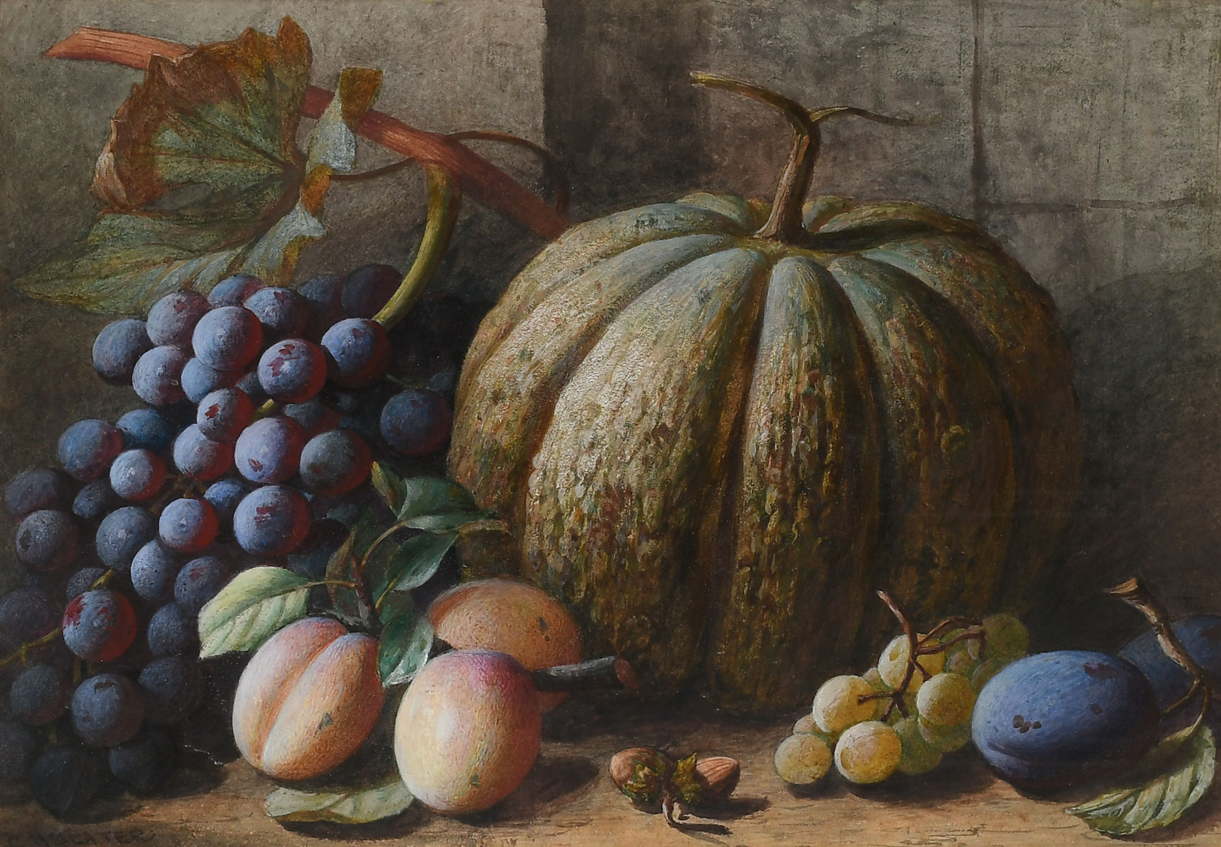 SLATER Charles British 1820 1819 Still Life Painting with Grapes
