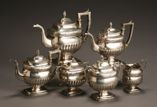 American Silver Assembled Six Piece Coffee and Tea Service Baltimore