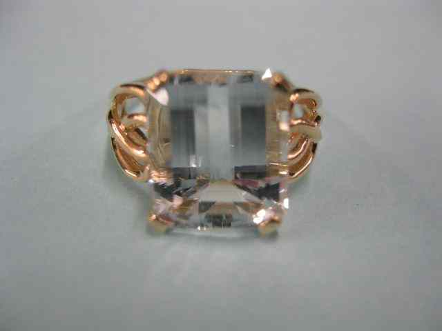 Aquamarine Ring 4 90 carat emerald cut VVS clarity good