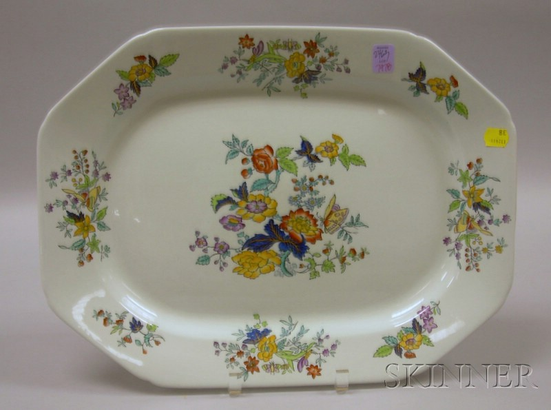 Copeland Spode Transfer and Hand painted Ironstone Platter lg 16