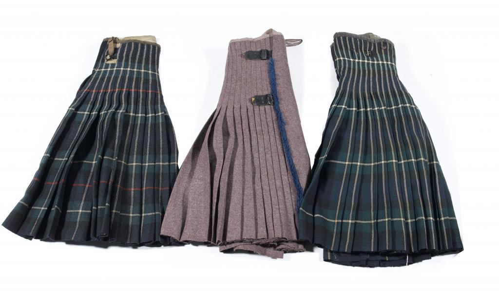 THE SEAFORTH HIGHLANDERS KILT AND TWO KILTS OF OTHER REGIMENTS