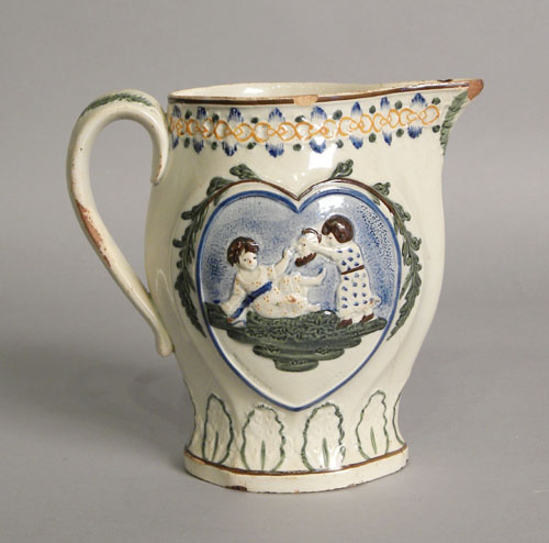 Prattware pitcher early 19th c