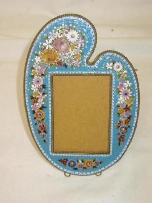 A MICRO MOSAIC PHOTOGRAPH FRAME modelled as an artist s