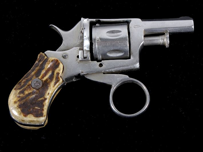 German Proofed Ring Trigger Nickel Stag Revolver Included in this
