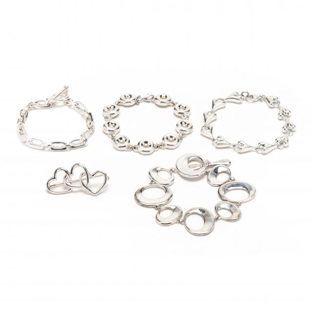 GROUP OF STERLING SILVER JEWELRY ITEMS INCL TIFFANY CO AND