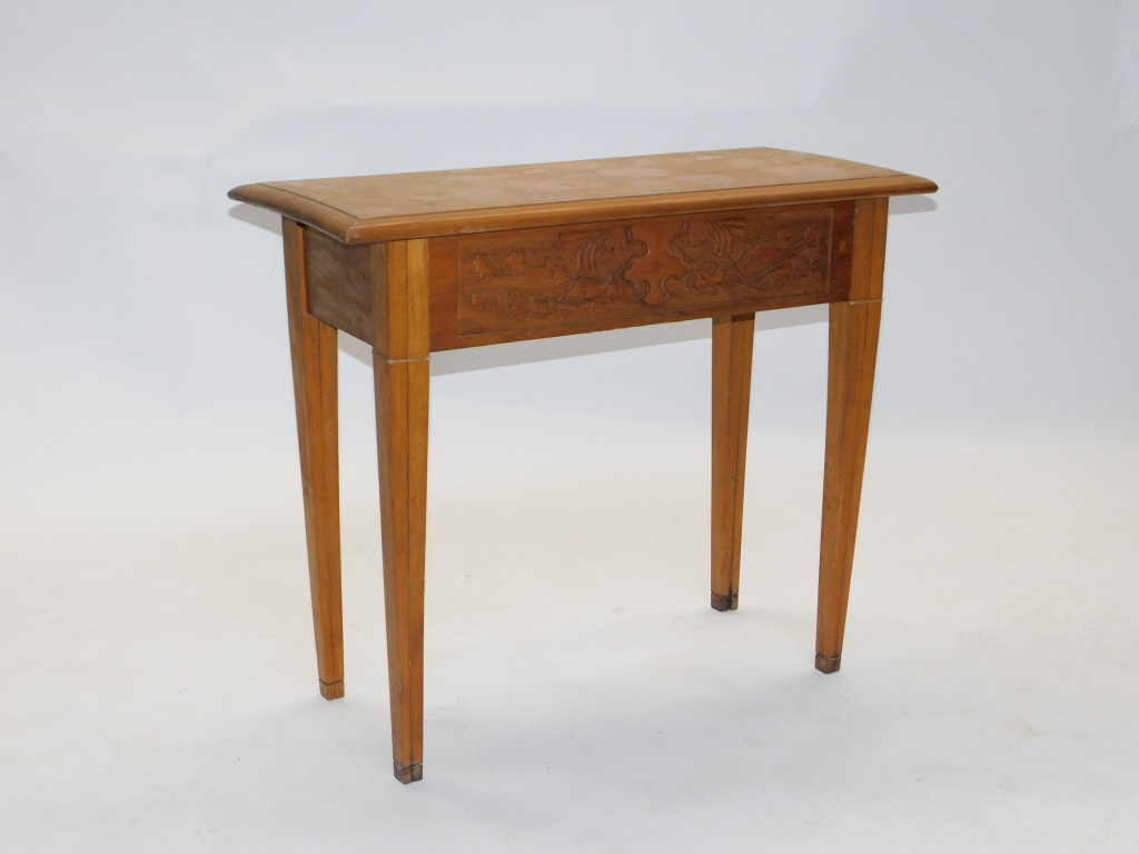 FRANK MORAN BOTANICAL CARVED WOOD CONSOLE TABLE United States20th CenturyRectangular