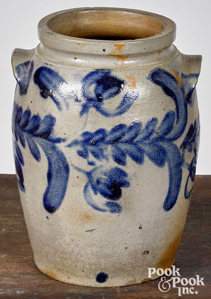 Stoneware crock 19th c Stoneware crock 19th c probably Virginia