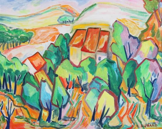 LUCIEN DURAND French 20th century PAYSAGE A CASSIS signed lower