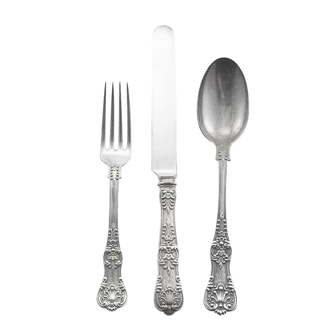 9 Tiffany Co Sterling Silver Flatware Service In the English