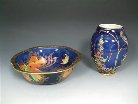 CARLTON WARE HEXAGONAL BOWL EARLY 20TH CENTURY glazed earthenware with