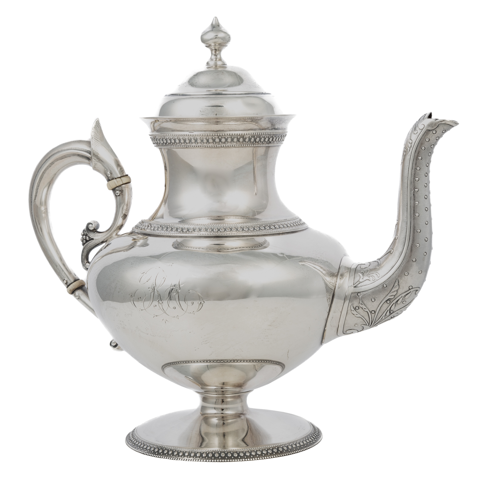 GORHAM STERLING COFFEE POT 1874 date mark model 780 baluster