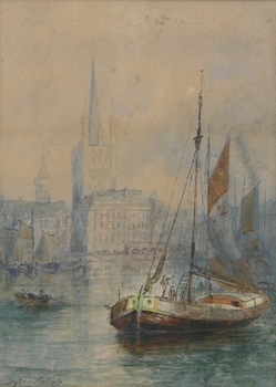 Sidney Herbert British 1854 1914 St Martin s Cologne Watercolor