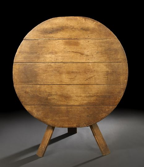 Provincial Fruitwood Center Table early 19th century the tilting circular