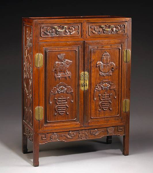 Chinese Furniture Republican Period The rectangular case elaborately carved with