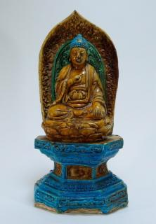 Chinese Qing Dynasty Sancai Glaze Pottery Buddha CHINA QING DYNASTY