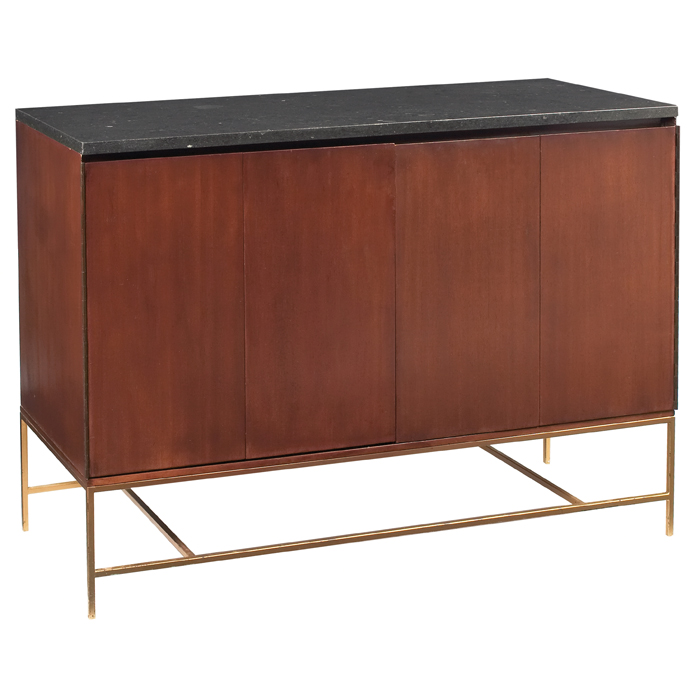 Paul McCobb cabinet by Calvin mahogany case with black marbletop