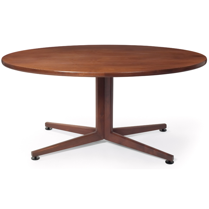 Edward Wormley dining table by Dunbar walnut oval top over