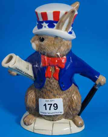 Royal Doulton Bunnykins Teapot USA President D6966 Limited Edition