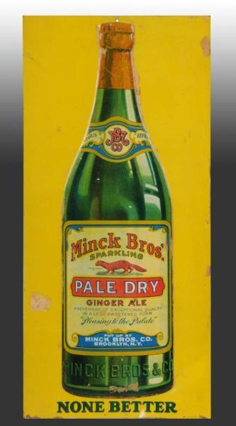 Embossed Tin Minck Ginger Ale Sign Description 1940s Some original