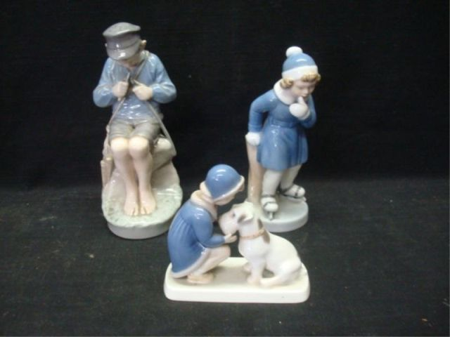 3 Porcelain Figures 2 ROYAL COPENHAGEN 1 B G From
