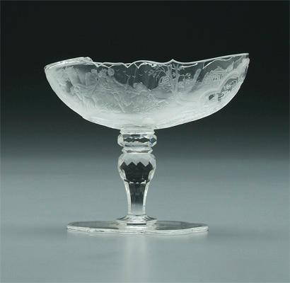 Lobmeyer glass stand sweetmeat stand or spoon warmer very fine