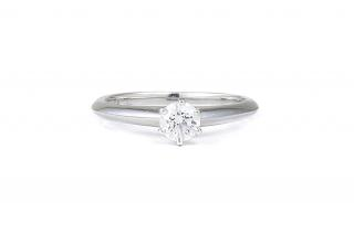 A Platinum Diamond Engagement Ring by Tiffany Co Set with