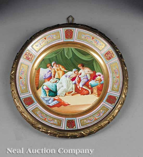 A Royal Vienna Porcelain Charger early 20th c painted scene