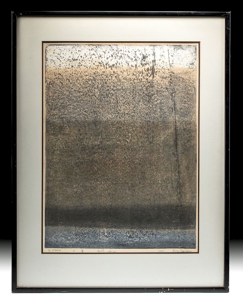 Framed Hagiwara Woodblock Soil 19 1960 Artist Proof Holiday Shipping