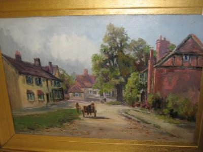 GERTRUDE CUBLEY exh 1887 1903 An Old Surrey Village oil